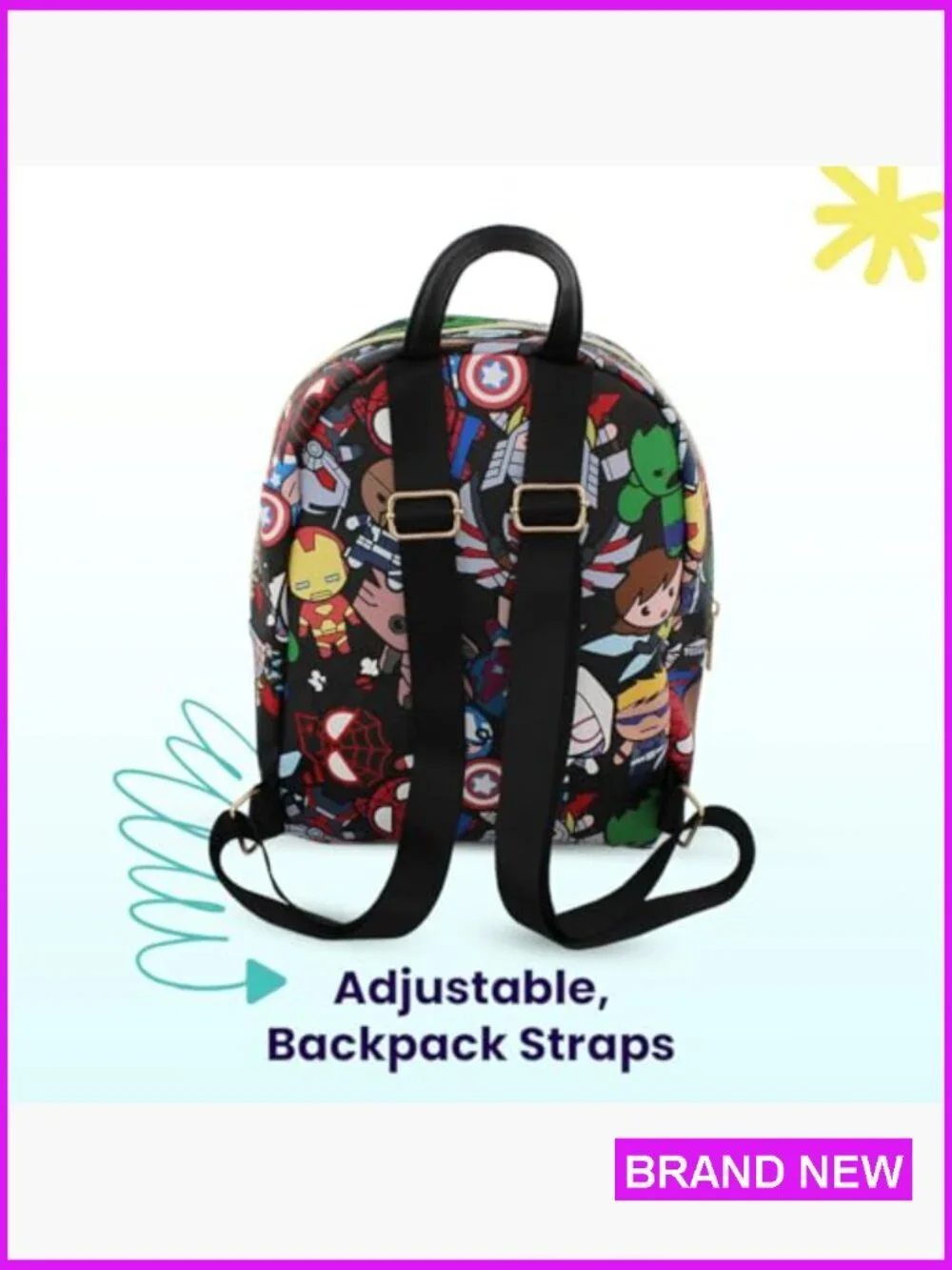 Mini Backpack Purse Kawaii Style Adjustable Straps Faux Leather Casual Daypack - Picture 3 of 7